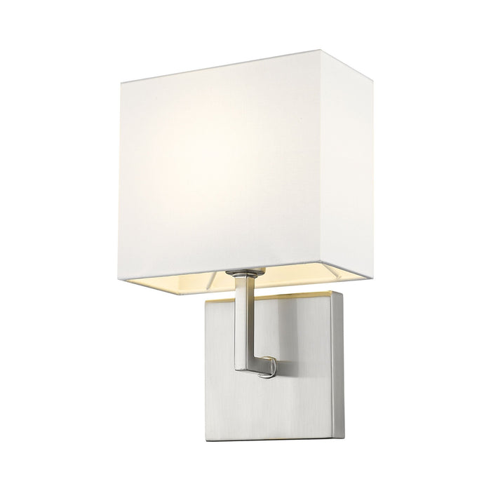 Saxon Wall Light in Brushed Nickel.