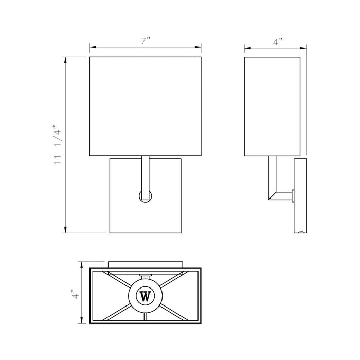 Saxon Wall Light - line drawing.