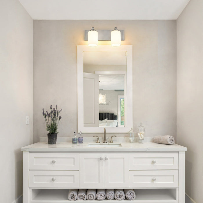 Soledad Bath Vanity Light in bathroom.