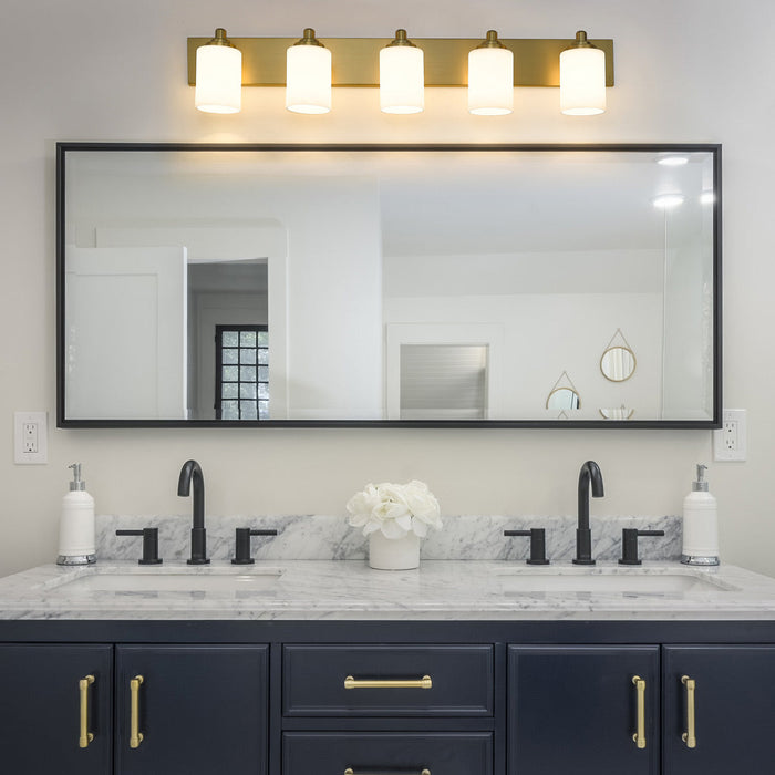 Soledad Bath Vanity Light in bathroom.