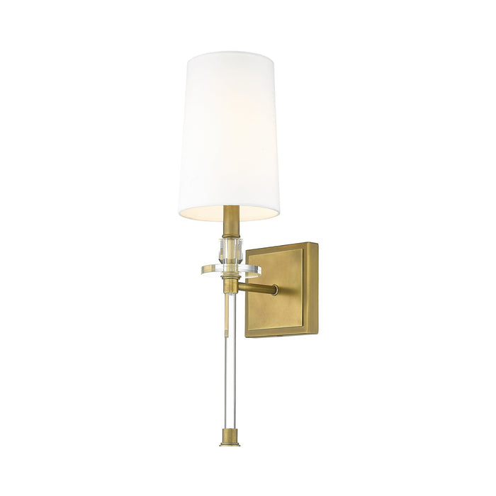 Sophia Wall Light in Rubbed Brass/White.