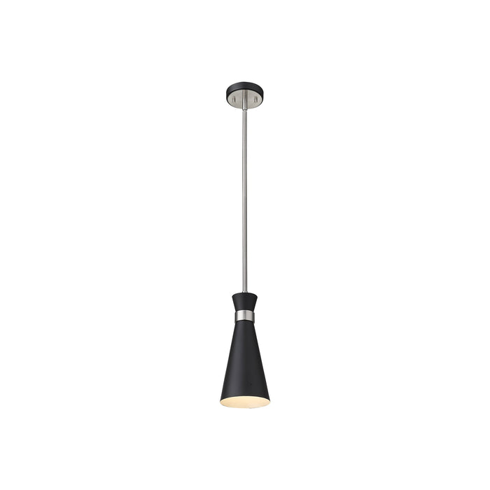 Soriano Pendant Light in Matte Black/Brushed Nickel (5.3-Inch).