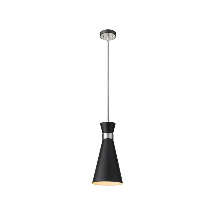 Soriano Pendant Light in Matte Black/Brushed Nickel (8-Inch).