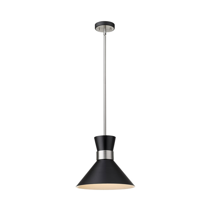 Soriano Pendant Light in Matte Black/Brushed Nickel (13.2-Inch).