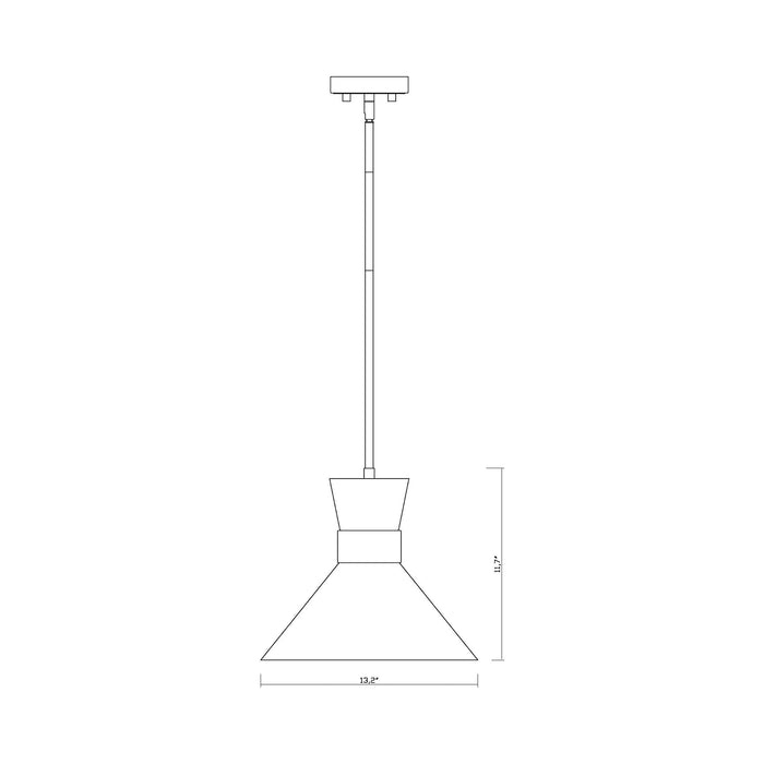 Soriano Pendant Light - line drawing.