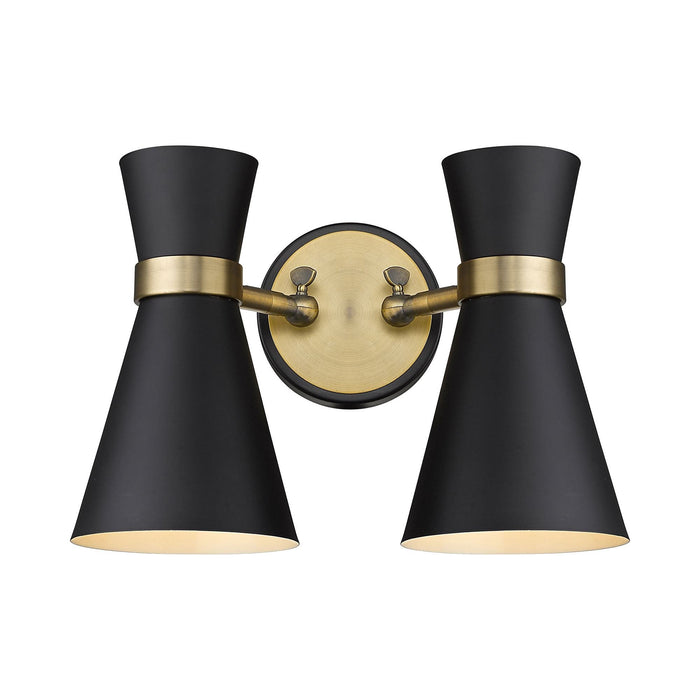 Soriano Wall Light in Matte Black/Heritage Brass (2-Light).