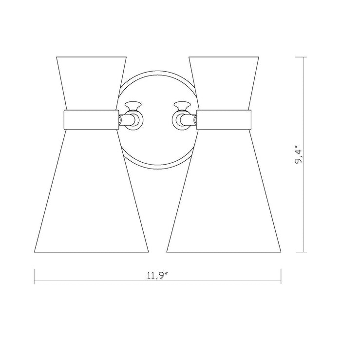 Soriano Wall Light - line drawing.