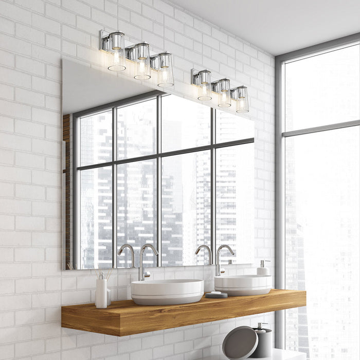 Titus Bath Vanity Light in bathroom.