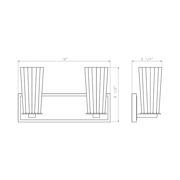 Titus Bath Vanity Light - line drawing.