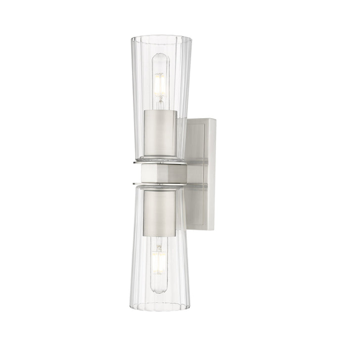 Titus Bath Wall Light in Brushed Nickel (2-Light).