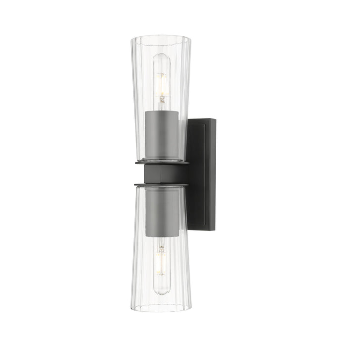 Titus Bath Wall Light in Matte Black (2-Light).