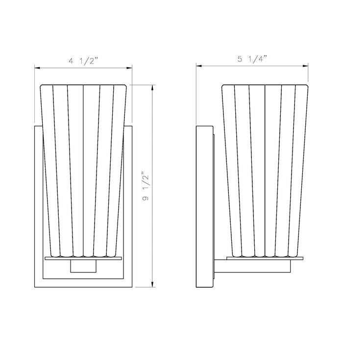 Titus Bath Wall Light - line drawing.