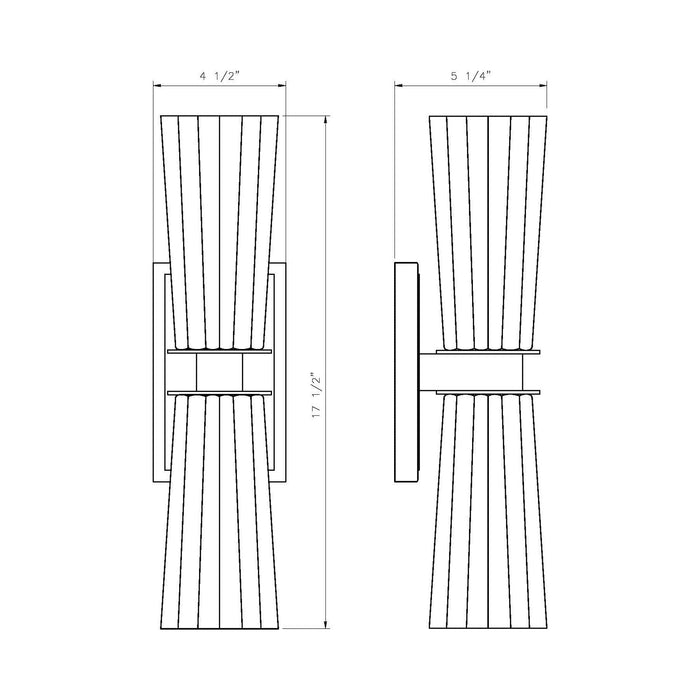 Titus Bath Wall Light - line drawing.