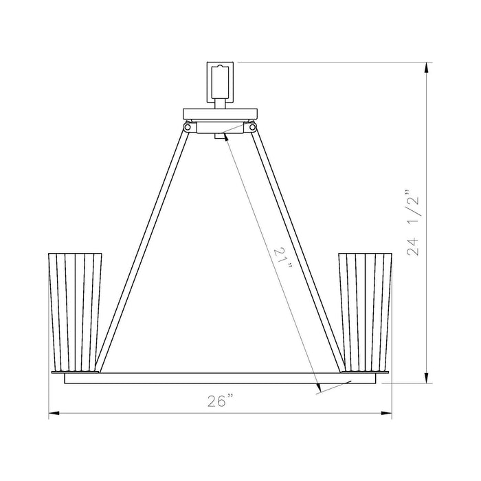 Titus Chandelier - line drawing.