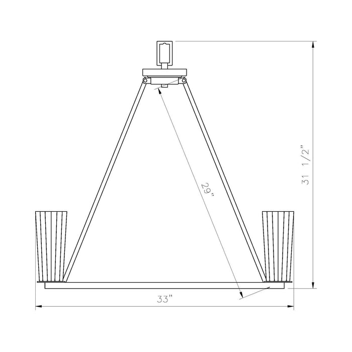 Titus Chandelier - line drawing.