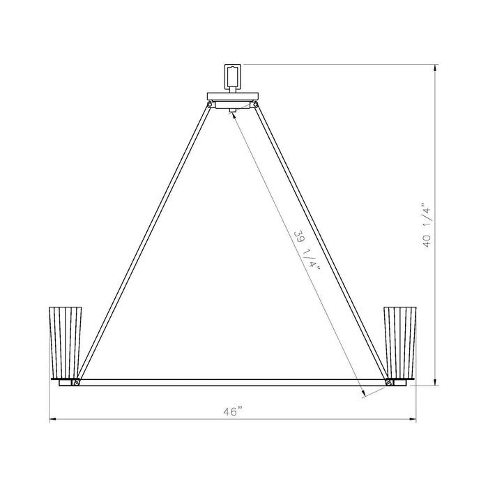 Titus Chandelier - line drawing.