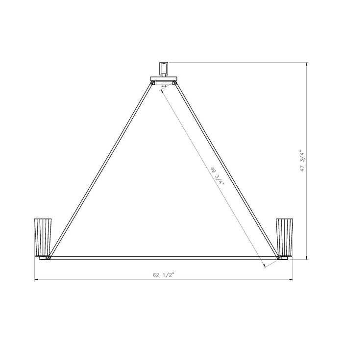 Titus Chandelier - line drawing.