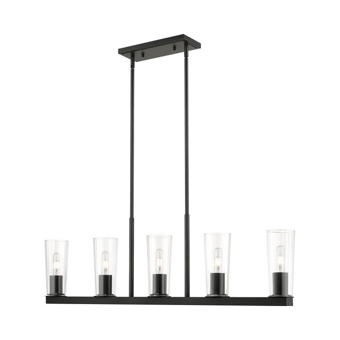 Titus Linear Chandelier in Matte Black (5-Light).