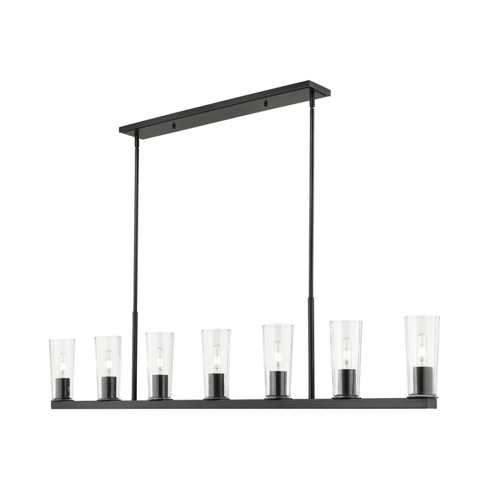 Titus Linear Chandelier in Matte Black (7-Light).