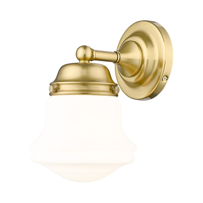 Vaughn Bath Wall Light in Luxe Gold/Matte Opal.