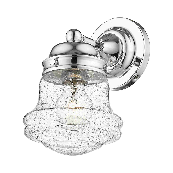 Vaughn Bath Wall Light in Chrome/Clear Seedy.