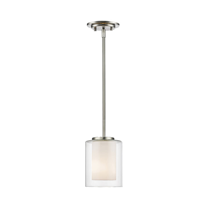 Willow Pendant Light in Brushed Nickel.