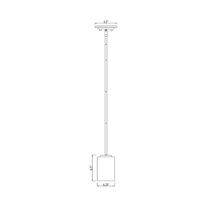 Willow Pendant Light - line drawing.