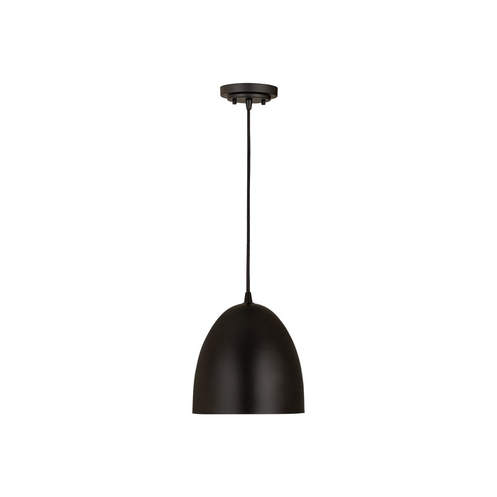 Z-Studio Dome Pendant Light in Satin Black (9.4-Inch).