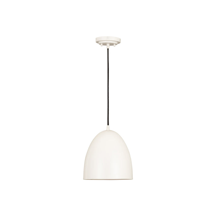 Z-Studio Dome Pendant Light in Satin White (9.4-Inch).