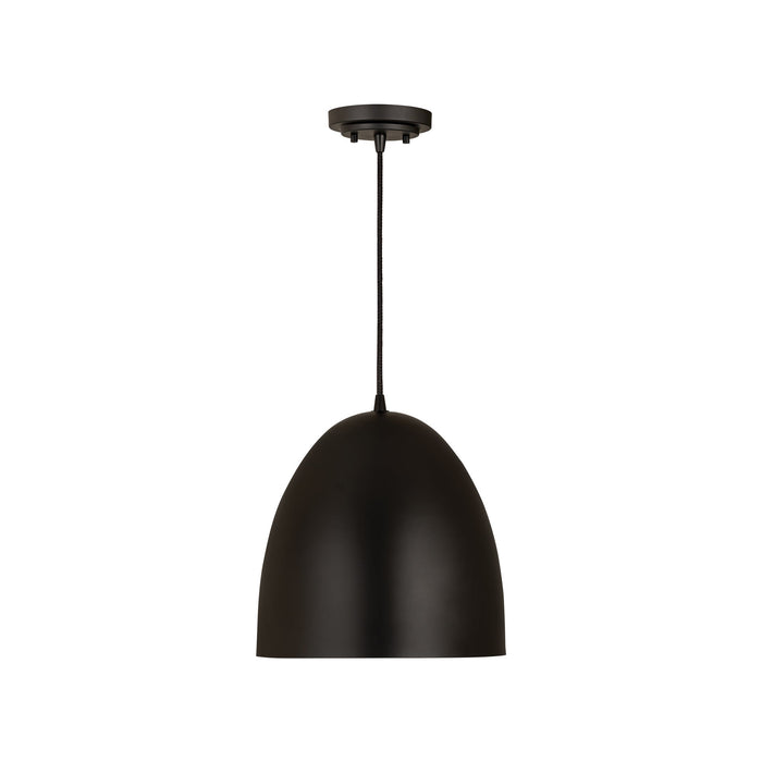 Z-Studio Dome Pendant Light in Satin Black (12-Inch).