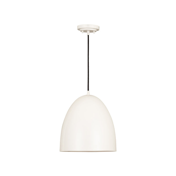 Z-Studio Dome Pendant Light in Satin White (12-Inch).