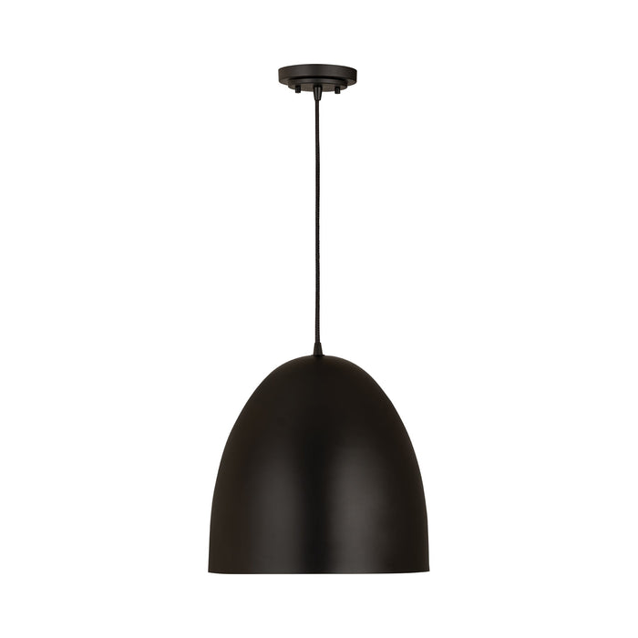 Z-Studio Dome Pendant Light in Satin Black (18.9-Inch).