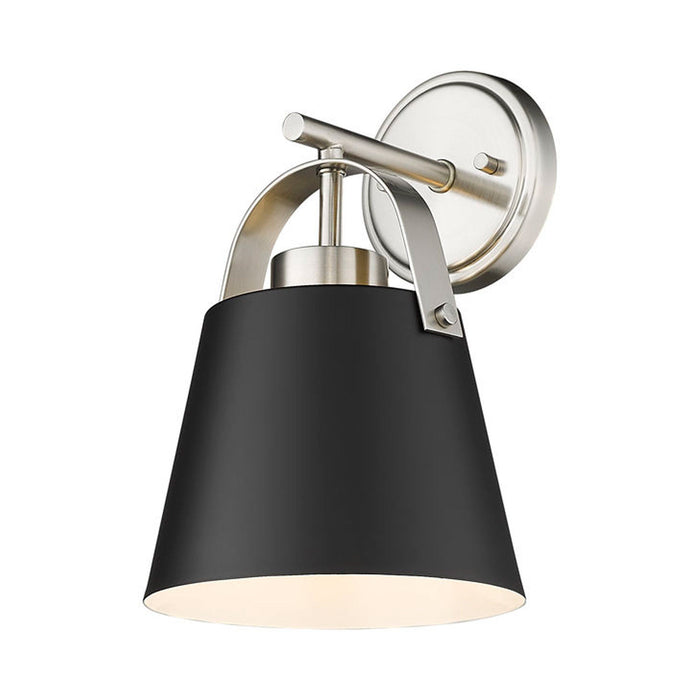 Z-Studio Wall Light in Brushed Nickel/Matte Black.