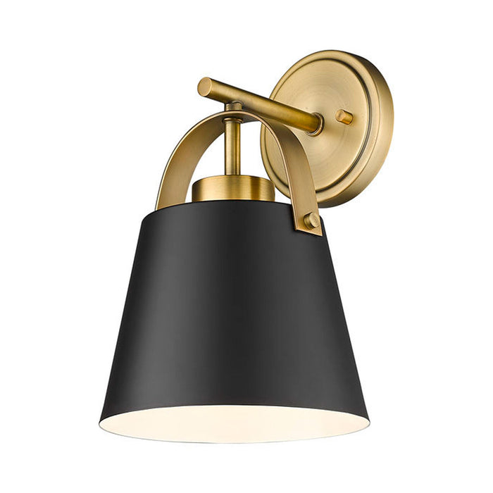 Z-Studio Wall Light in Heritage Brass/Matte Black.