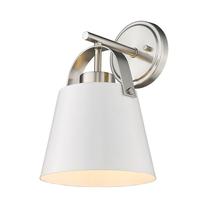 Z-Studio Wall Light in Brushed Nickel/Matte White.