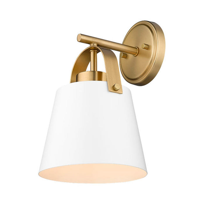 Z-Studio Wall Light in Heritage Brass/Matte White.