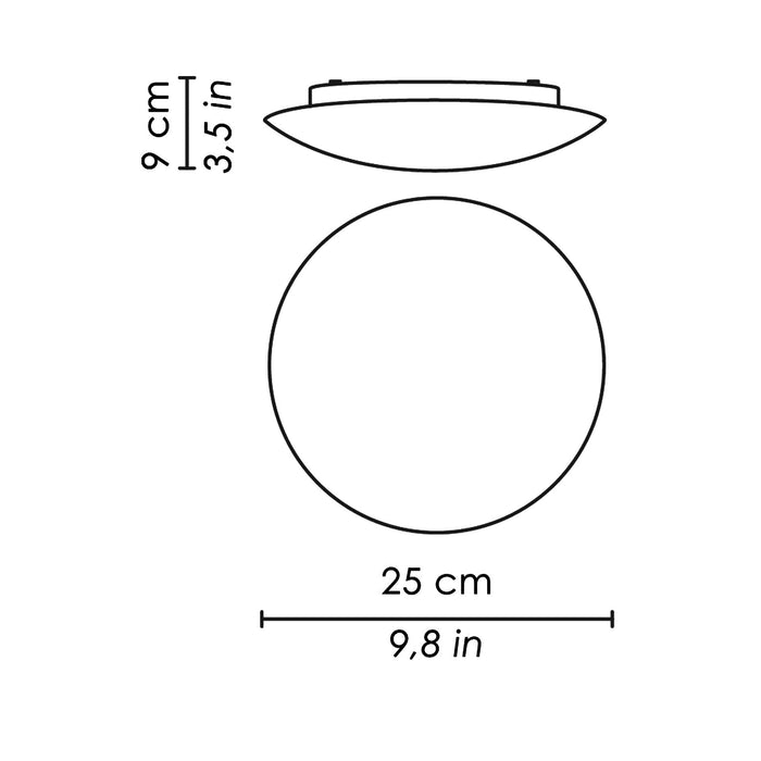 Bis Bayonet Ceiling/Wall Light - line drawing.