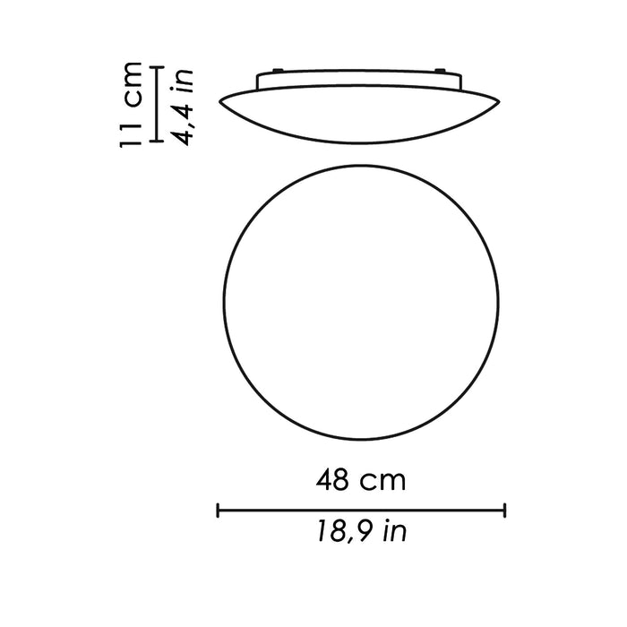 Bis Bayonet Ceiling/Wall Light - line drawing.