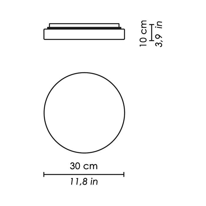 Drum Bayonet Ceiling/Wall Light - line drawing.