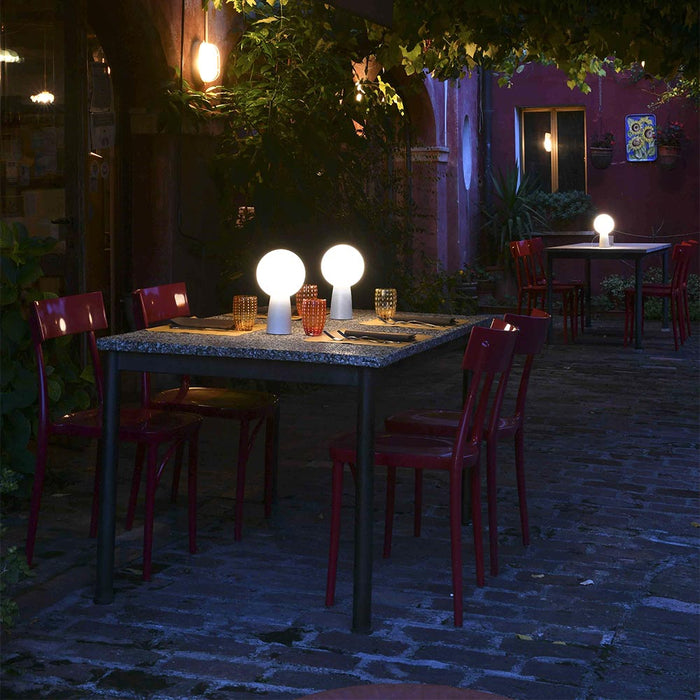 Olimpia LED Table Lamp in Outside Area.