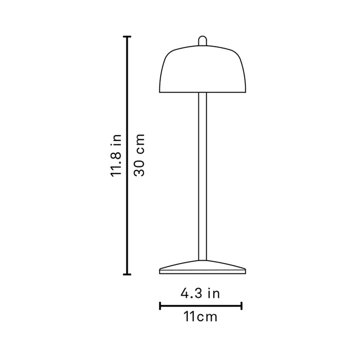 Theta Pro LED Table Lamp - line drawing.