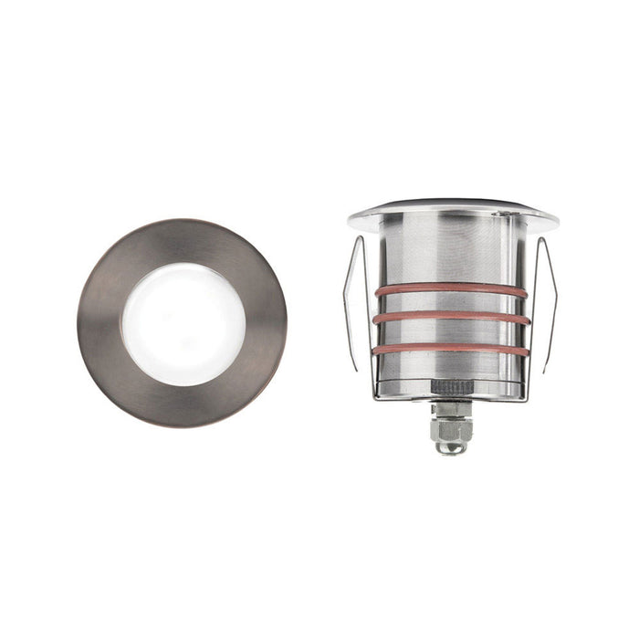2 Inch Round LED Inground Light in Bronzed Stainless Steel (Clear Lens).
