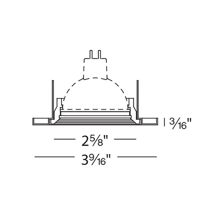 2.5 Inch Low Voltage Downlight Recessed Trim - line drawing.
