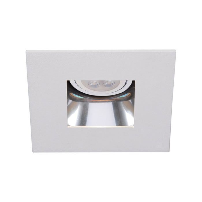 4 Inch Low Voltage Die-Cast Adjustable Specular LED Recessed Trim in Specular Clear/White (LED/Square).