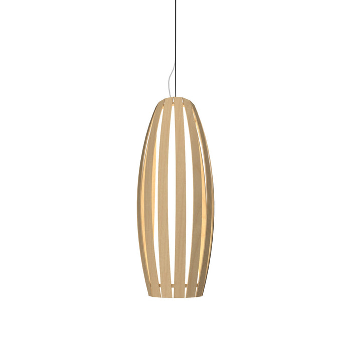 Barrel LED Vertical Pendant Light in Maple (Medium).