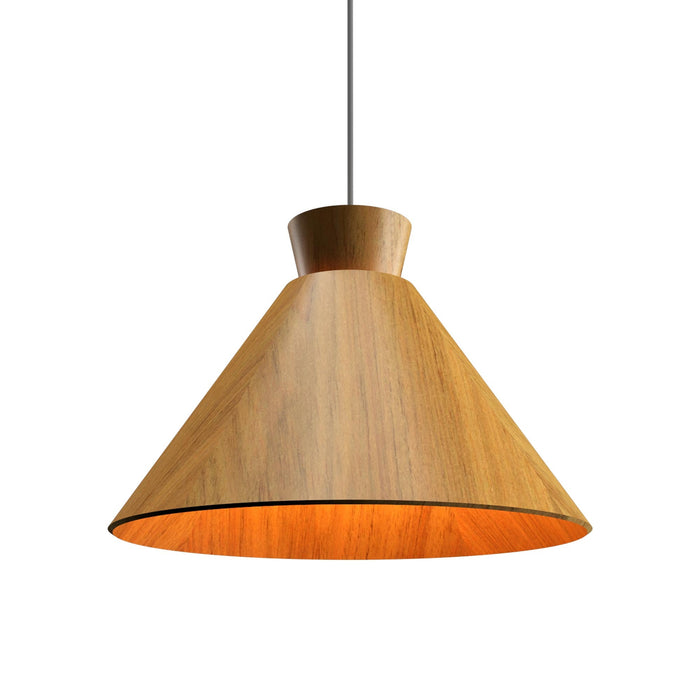 Conical Pendant Light in Louro Freijó (15.75-Inch).