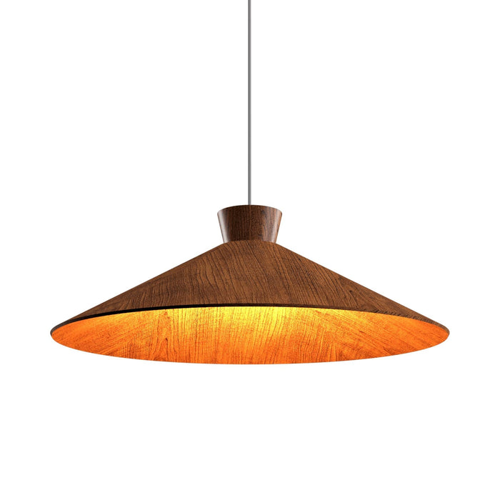 Conical Pendant Light in Imbuia (25.2-Inch).