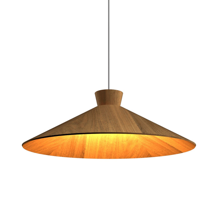 Conical Pendant Light in Louro Freijó (25.2-Inch).