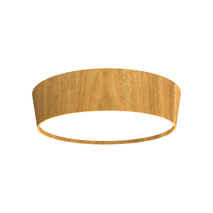 Conical LED Flared Flush Mount Ceiling Light in Louro Freijó (25.59-Inch).