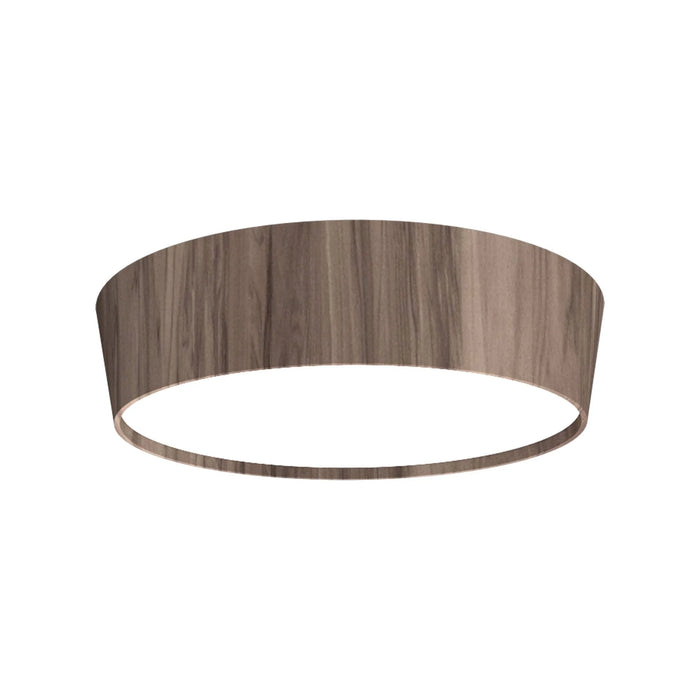 Conical LED Flush Mount Ceiling Light in American Walnut (Small).